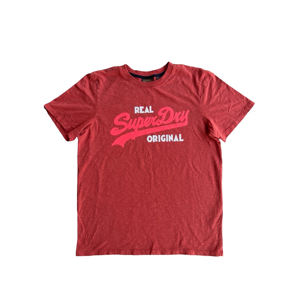 Superdry Real Original Graphic Logo T-Shirt Mens 2XL Slub Knit Japanese Style
